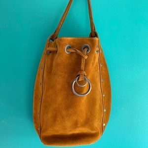 Boho Suede Leather Bucket Bag